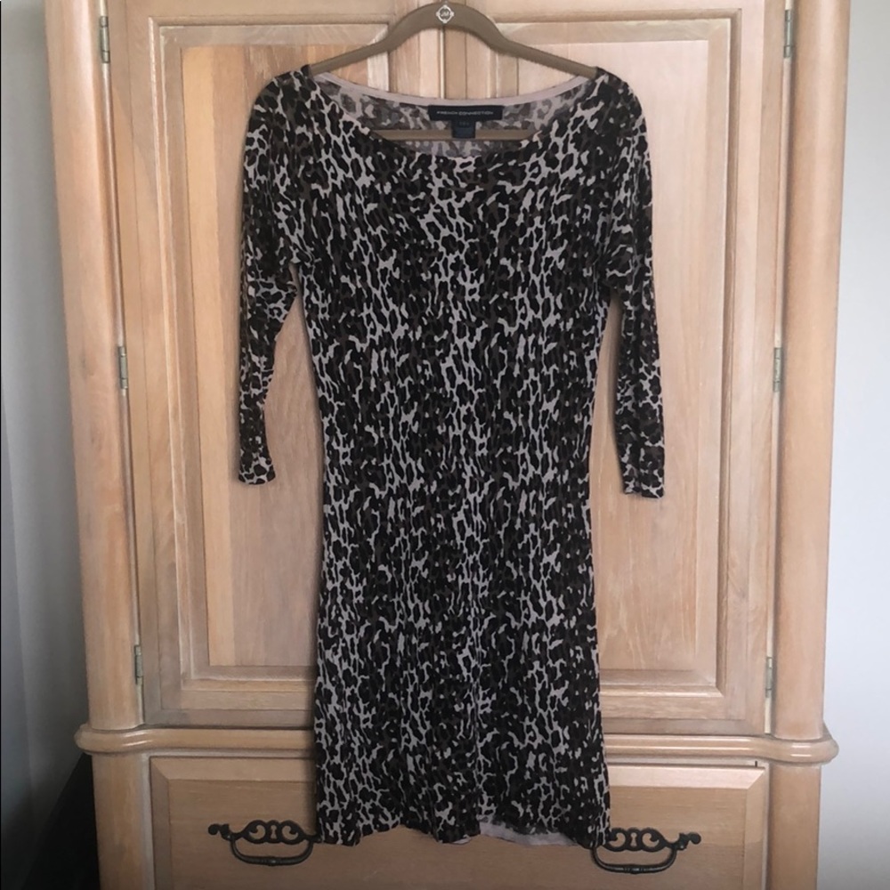 French connection leopard print dress sz 6